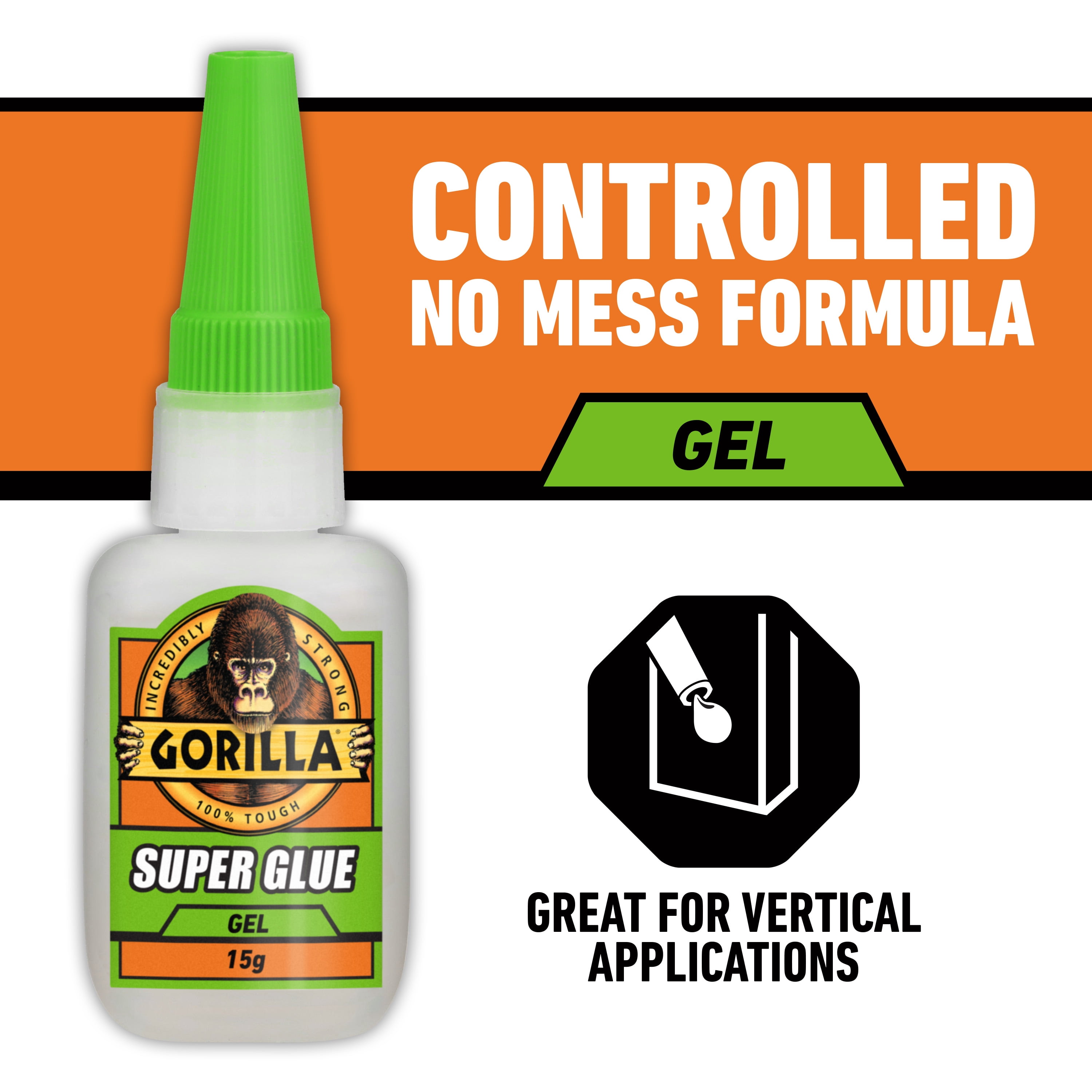 Gorilla Glue Super Glue Gel 15g Color Claro Paquete de 1