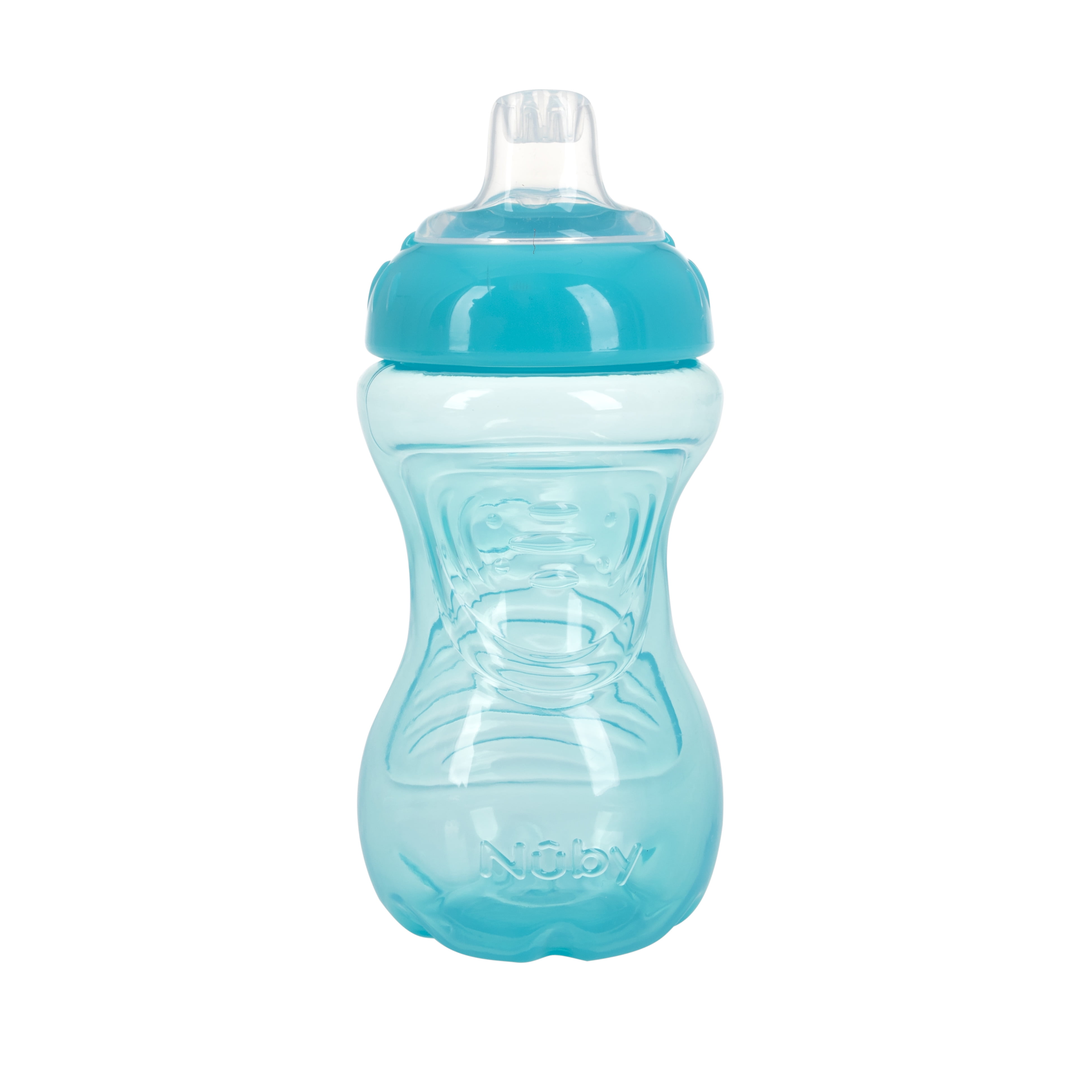 Nuby No Spill Easy Grip Aqua Blue Soft Spout Sippy Cup 10 f…
