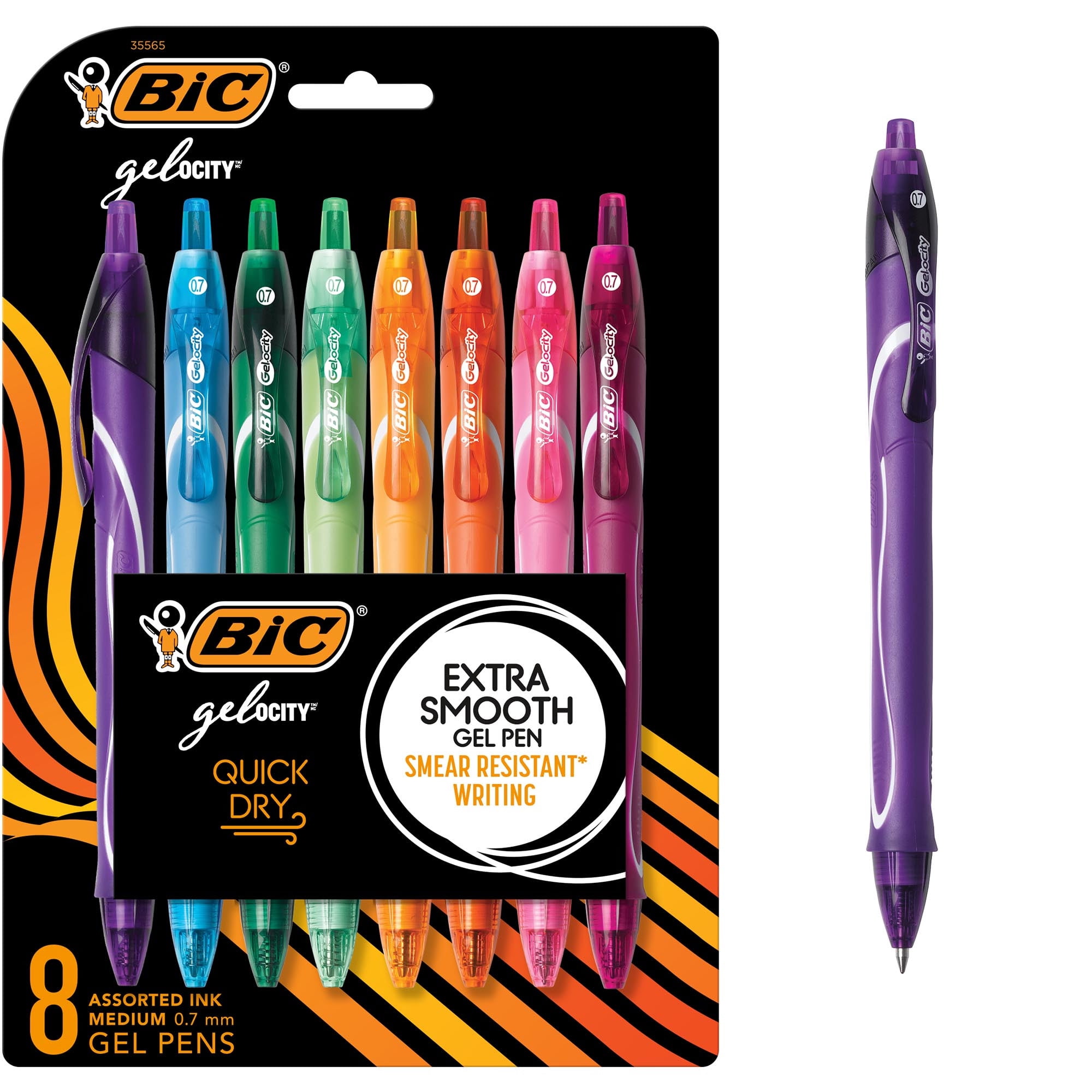 BIC Gel ocity Quick Dry Assorted Colors Gel Pens Medium Poi…
