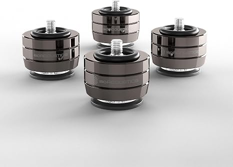 IsoAcoustics Gaia III Neo in Dark Chrome - Isolation feet for Speakers & subwoofers 70 lbs (32kg) or Less. (Set of 4)