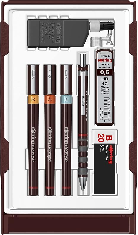 rOtring Isograph Technical Drawing Pens, Set, 3-Piece College Set (.20-60 mm)