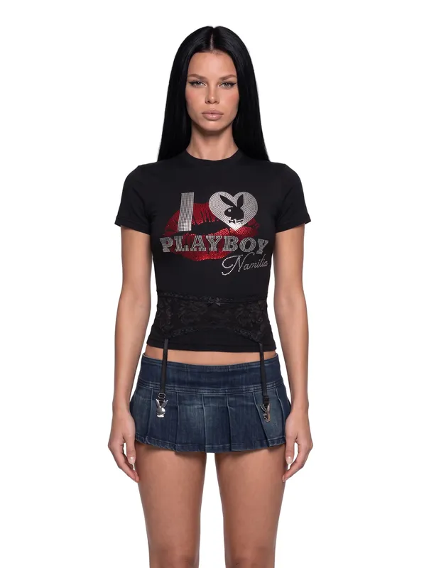 Playboy Crystal Lingerie Tee